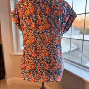 Vince Camuto Blue Floral Top